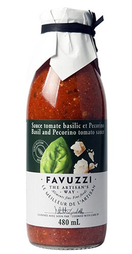 Sauce basilic et Pecorino