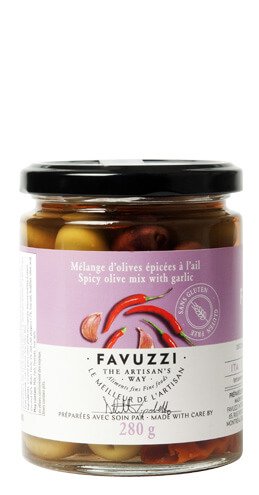 Spicy olive mix with garlic - 280g