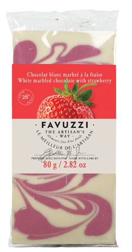 White marbled chocolate with strawberry - 80g