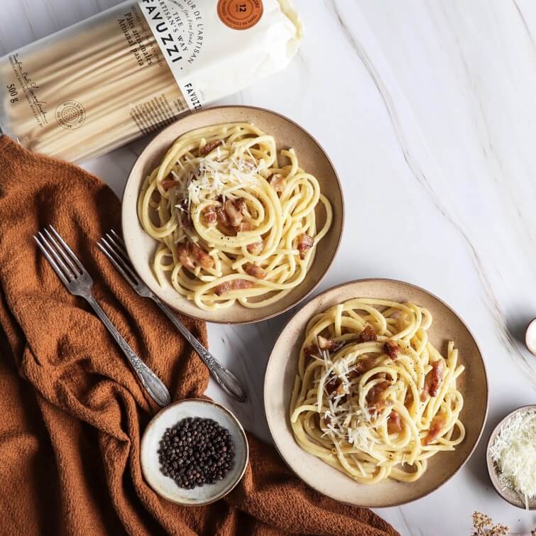 Bucatini Alla Carbonara | Recipes | Favuzzi | Olive oils and fine Italian products | Delivery across Canada