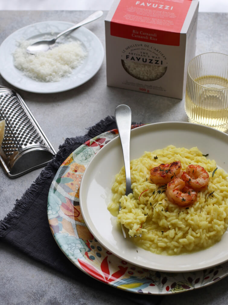 Saffron Rice with Shrimp | Recipes | Favuzzi | Olive oils and fine Italian products | Delivery acros