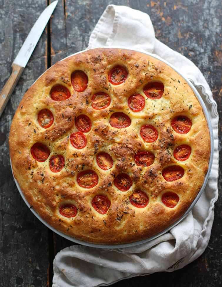 Potato and cherry tomatoes Focaccia | Recipes | Favuzzi | Olive oils and fine Italian products | Del